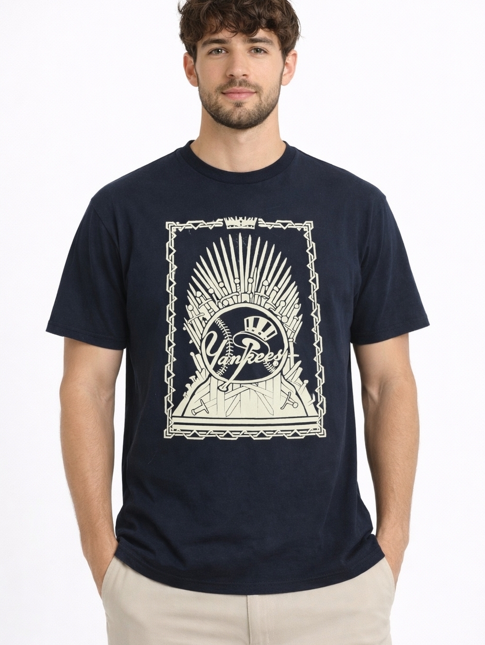 Game of Thrones x New York Yankees Iron Throne Graphic T-Shirt Navy MLB HBO